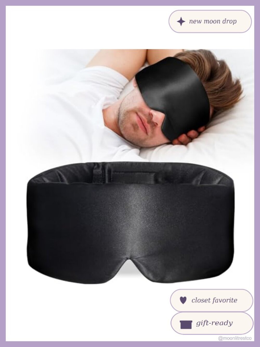 100% Mulberry Silk Sleep Mask Large Eye Cover Blackout Blindfold